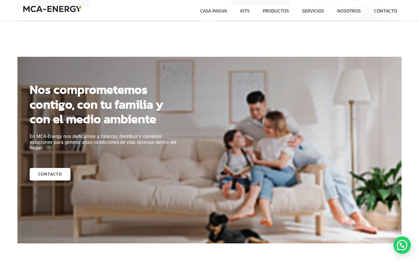 Banner «Nos comprometemos contigo, con tu familia y con el medio ambiente» de mca-energy.es