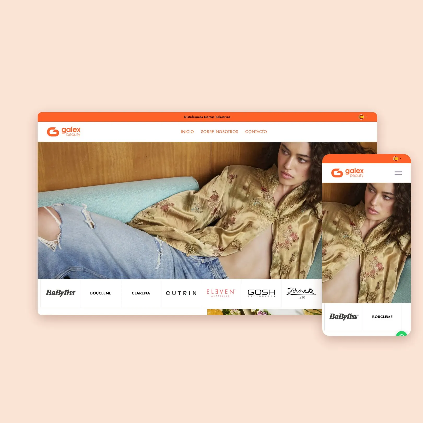 La web de Galex Beauty en escritorio y en móvil