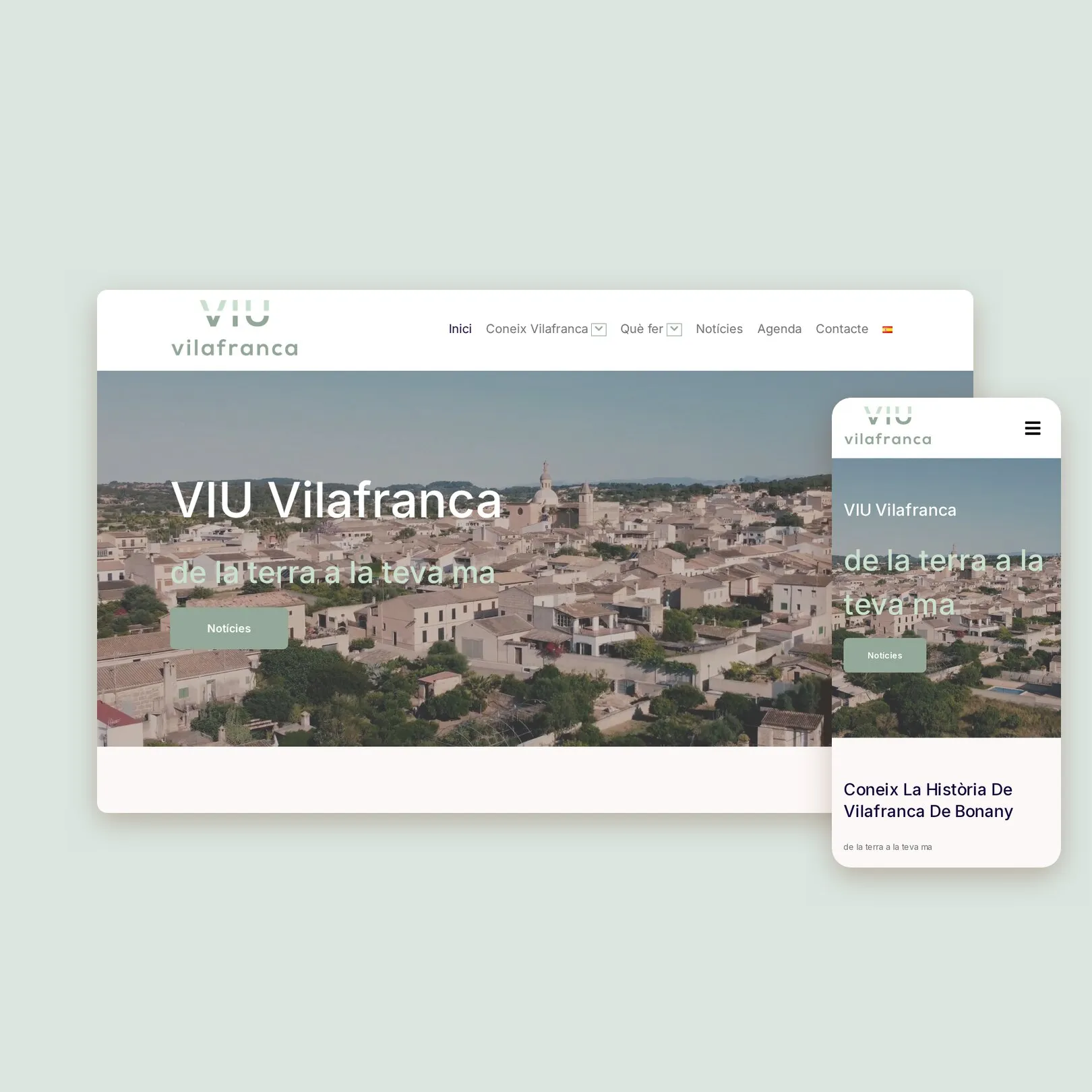 La web de VIU Vilafranca en escritorio y en móvil