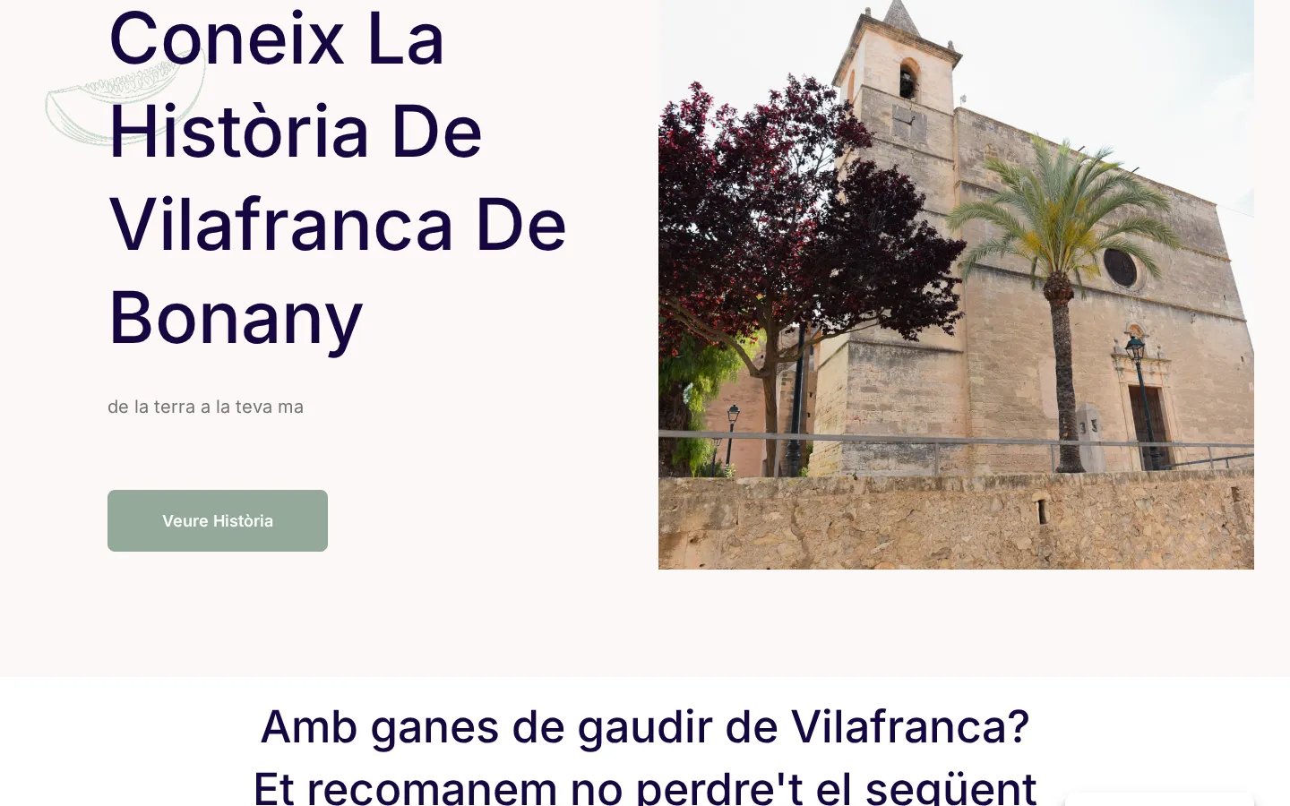 Sección «Coneix la història de Vilafranca de Bonany» de vilafrancadebonany.es