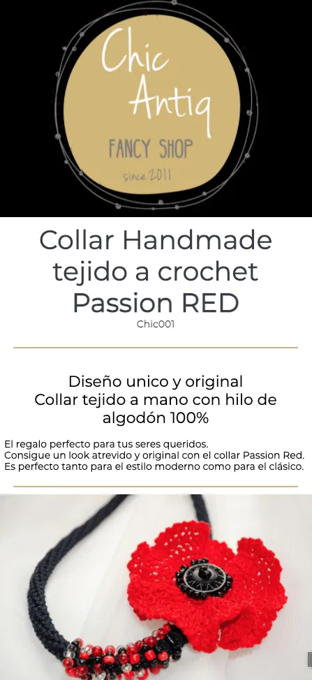 Página HTML de producto para marketplace en versión móvil