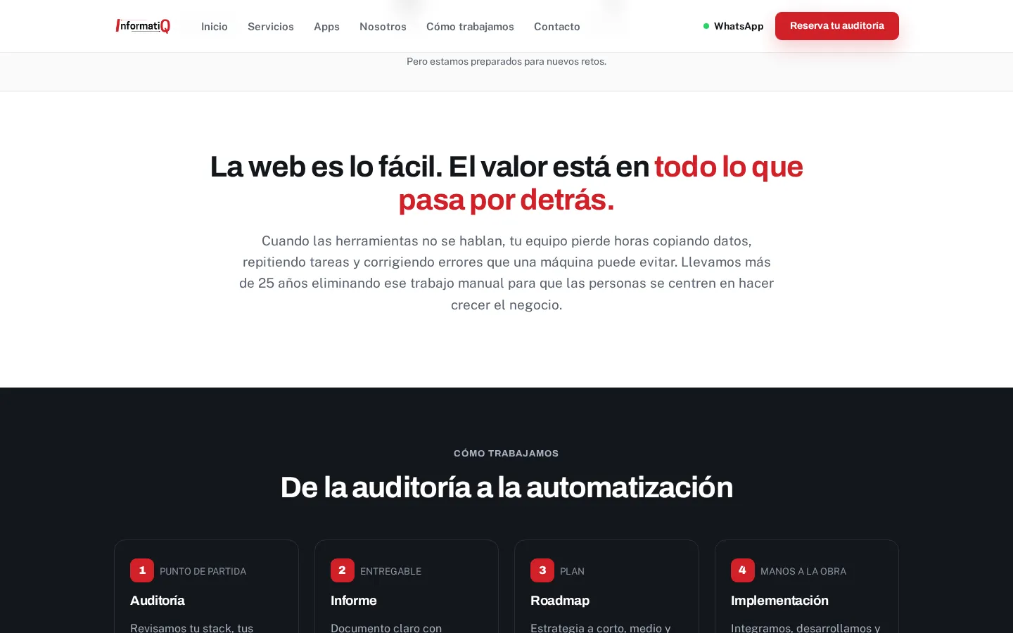 Sección «De la auditoría a la automatización» de informatiq.es