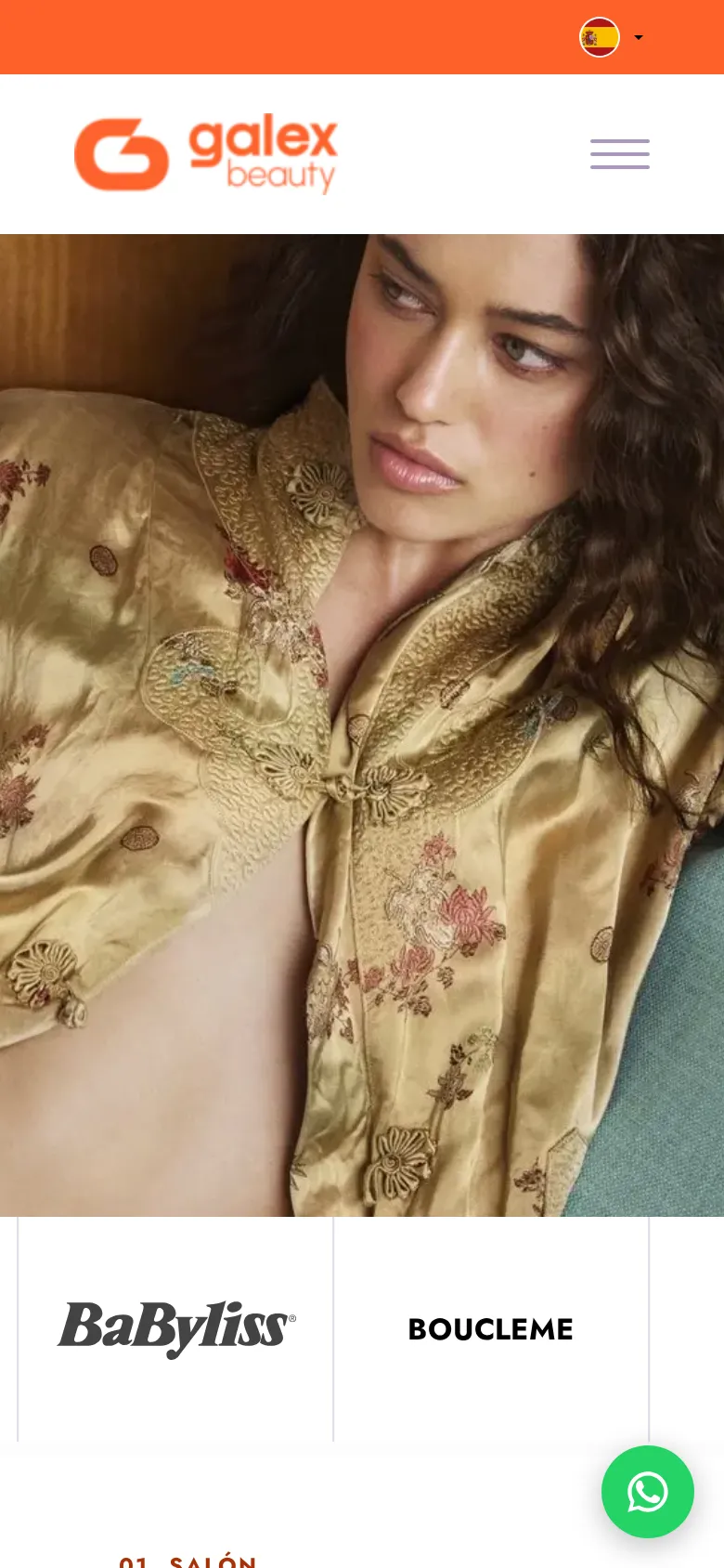 Portada de galexbeauty.es en un móvil