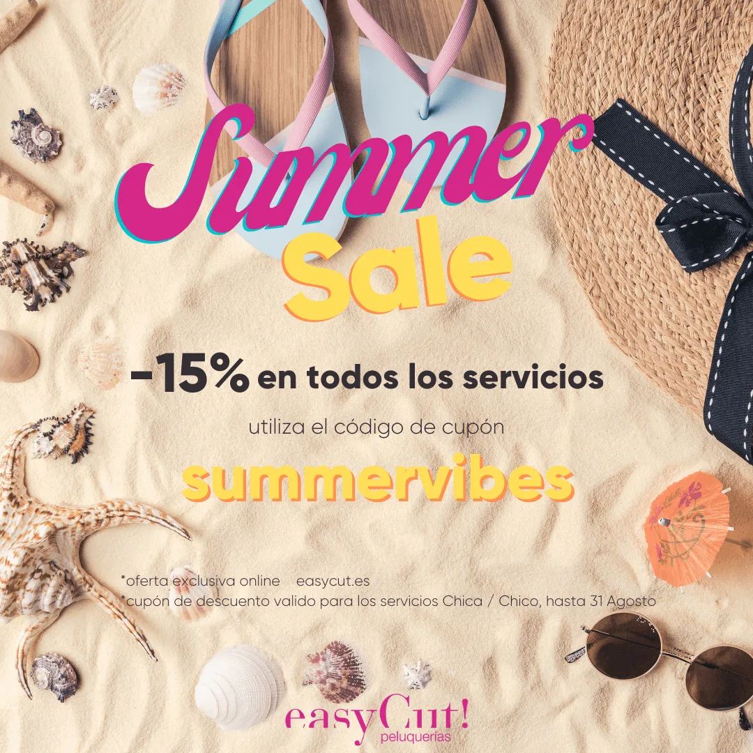 Cartel de rebajas de verano de easyCut